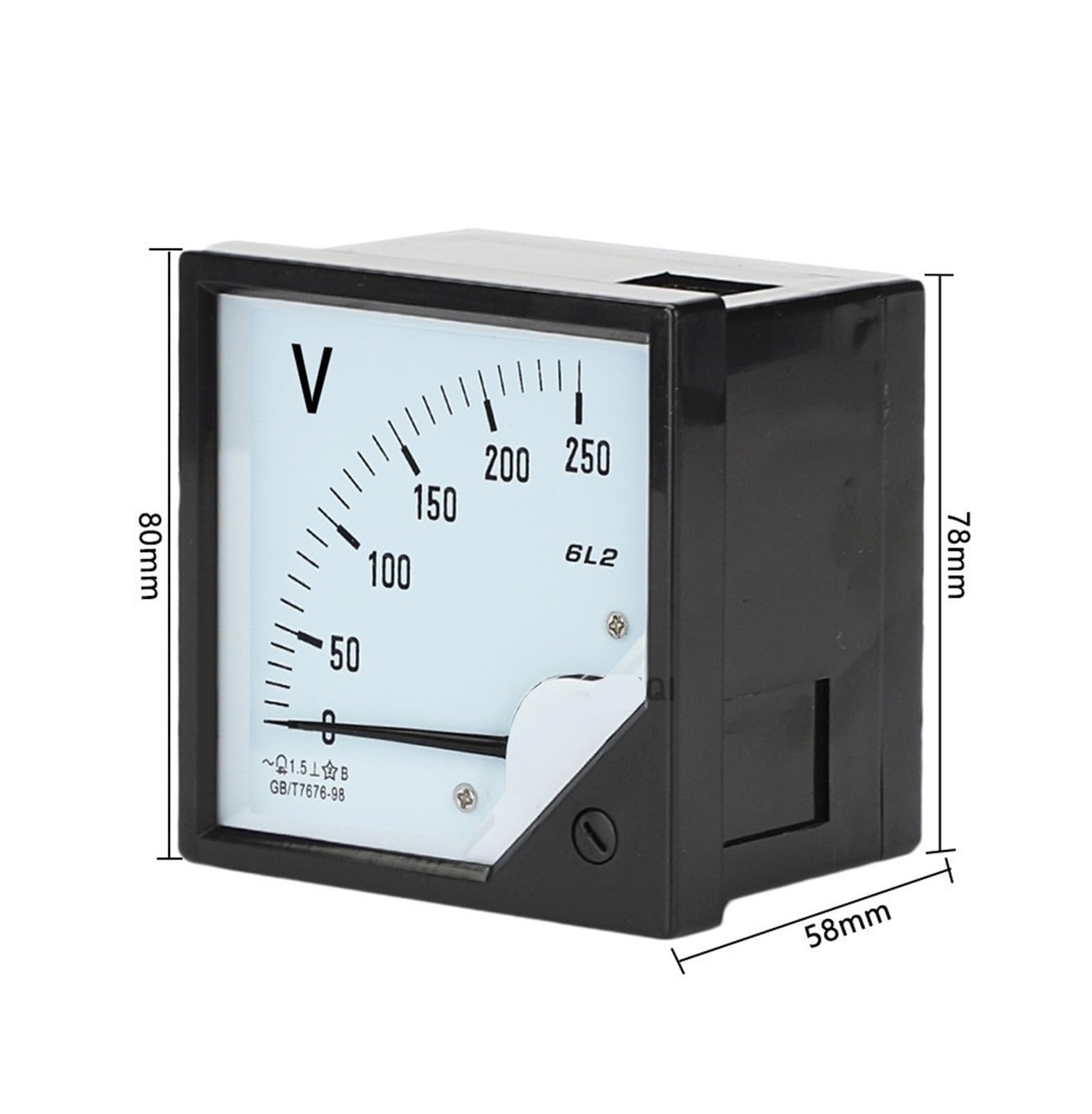 voltímetro, 100V Rango Puntero analógico Tipo Panel de Calibre AC 80x80mm 1 Uds(250V)