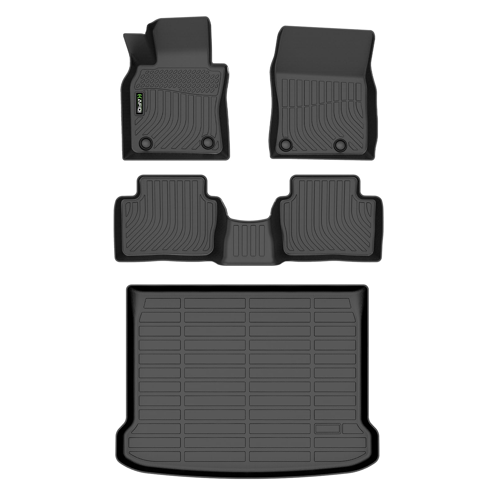 HAFIDI Floor Mats & Cargo Liner for Mazda 3 FWD 2019-2026(Only Hatchback) | Not for Sedan, Custom Fit, All Weather Protection, Non-Slip, Automotive Floor Liners, Full Set Accessories, TPE, Black