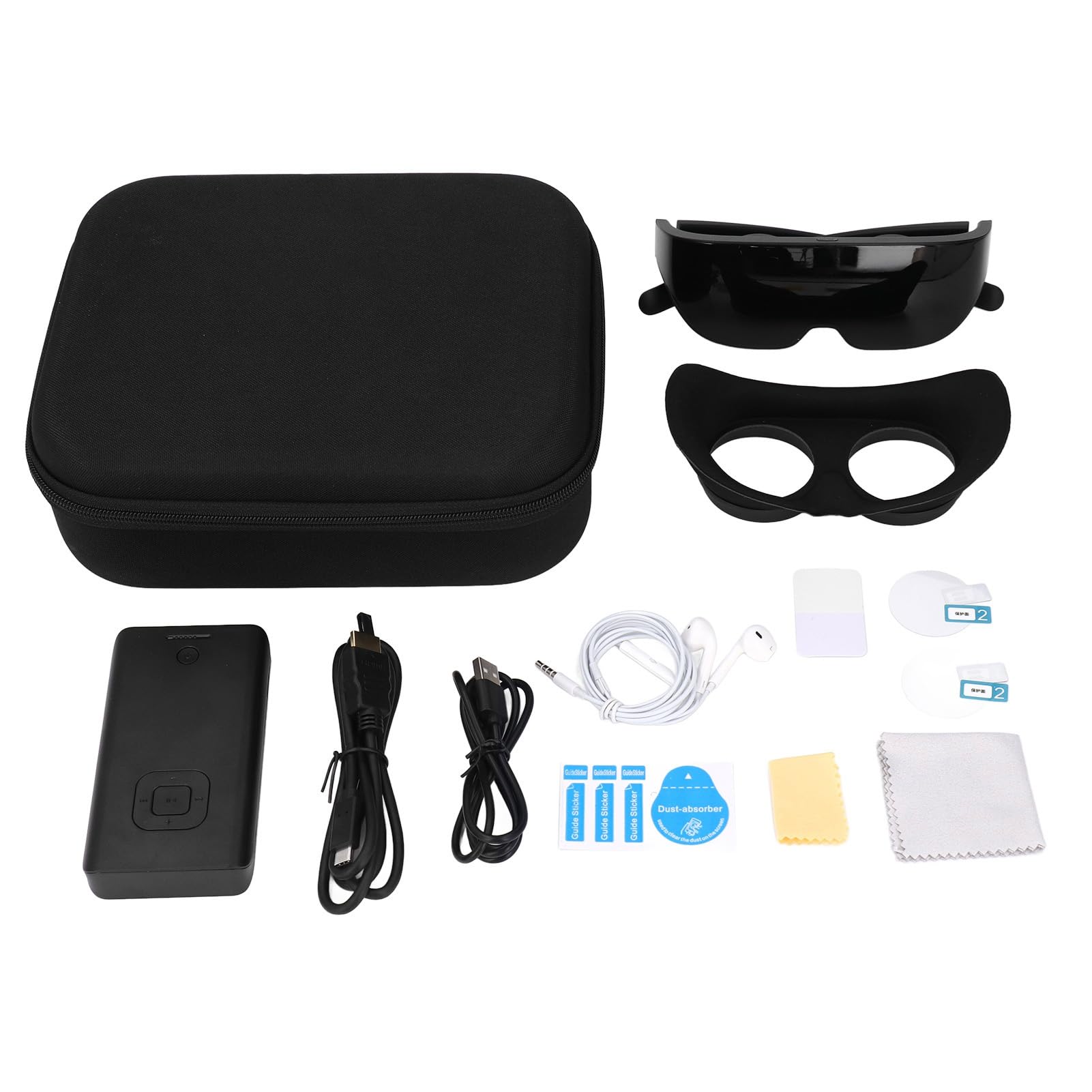 Cryfokt Gafas 3D VR 4K Ultra HD Inalámbricas Ajustables Ligeras para Entretenimiento en el Hogar Pantalla de 2,1"