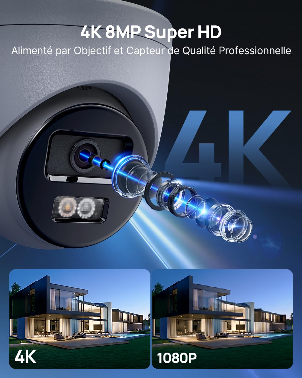 ANNKE Kit de Vidéosurveillance PoE 4K, NVR 16 Canaux avec HDD 4To
