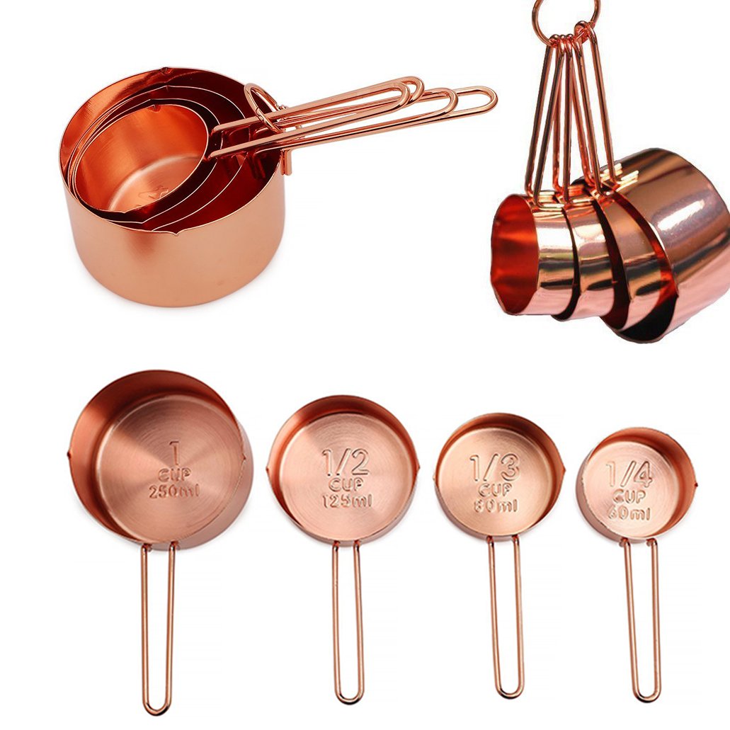 Goldene Messbecher & Löffel Set – 13-teilig, Edelstahl, Magnetisch, Mit Gravierte Maße