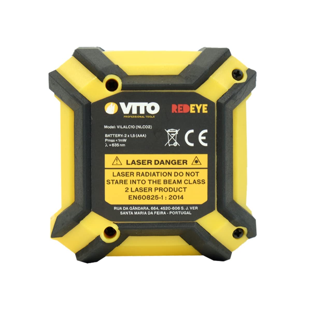 VITO POWER - Nivel láser para obras, alcance de 10 m, precisión de 0,5 mm, nivel en cruz horizontal y vertical