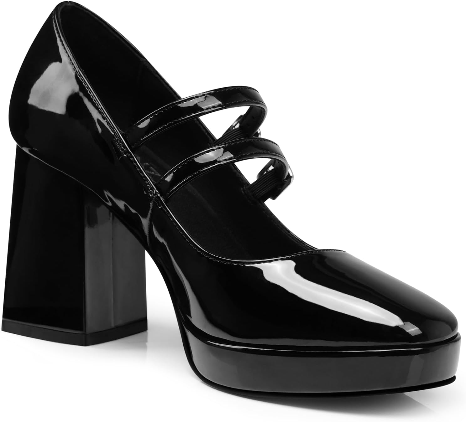 Women Mary Jane Shoes: Comfortable Closed Toe Chunky Heels, Dress Platform Pumps Prom Graduation Formal Wedding Shoes Black/Red/White/Nude - Image 4