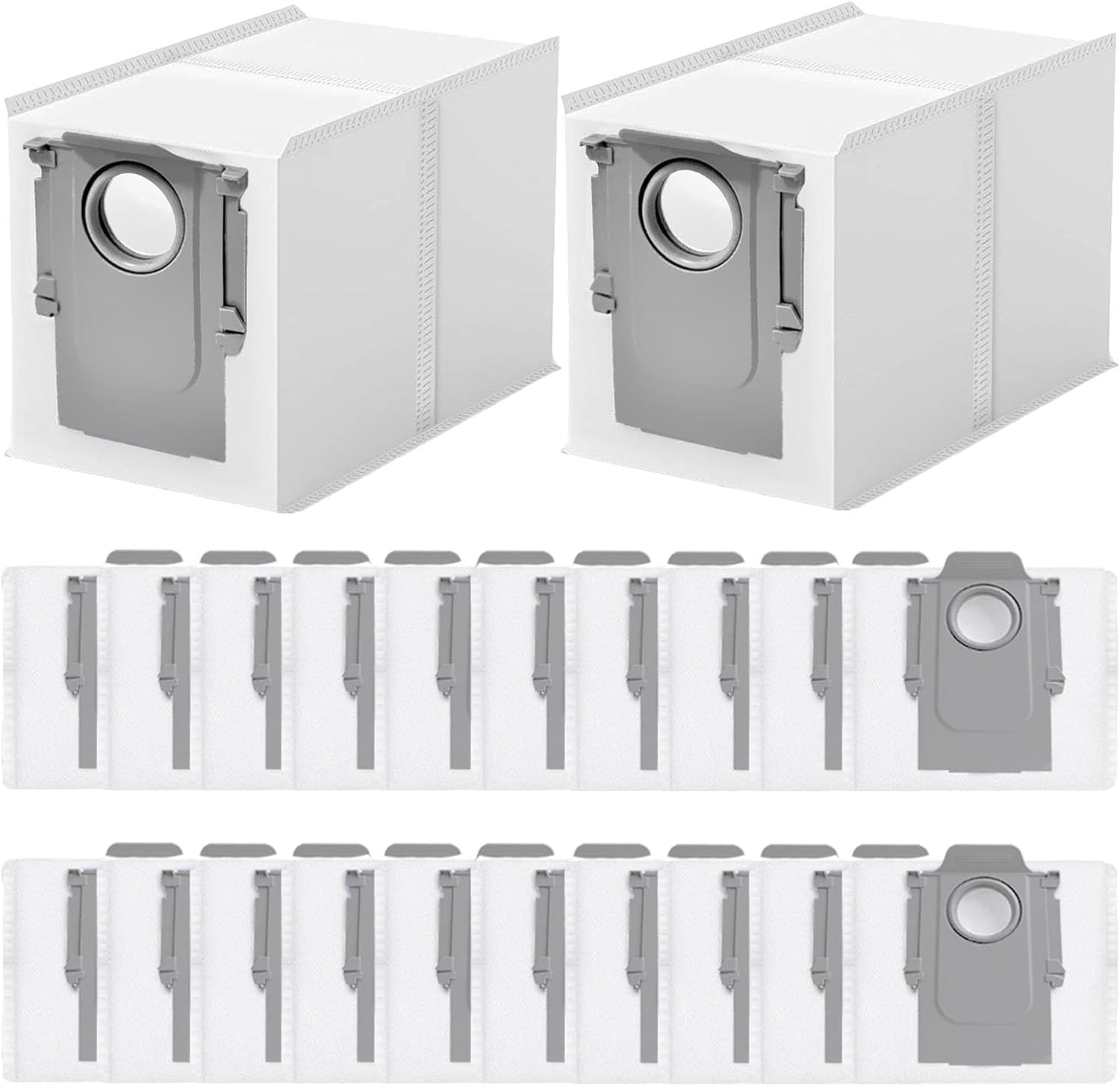 22 Pack Q Revo Dust Bags for Roborock QV 35A/Qrevo S5V/Saros 10/10R/Q Revo/Qrevo S/Qrevo Pro/Qrevo MaxV/Qrevo Master/Qrevo Plus/S8 Max Ultra/S8 MaxV Ultra/Qrevo Slim Vacuum, 3 L Large Capacity Bags