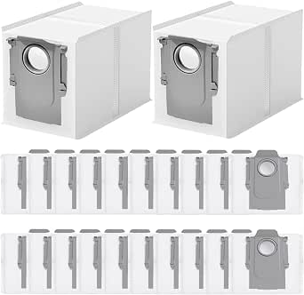 22 Pack Q Revo Dust Bags for Roborock QV 35A/Qrevo S5V/Saros 10/10R/Q Revo/Qrevo S/Qrevo Pro/Qrevo MaxV/Qrevo Master/Qrevo Plus/S8 Max Ultra/S8 MaxV Ultra/Qrevo Slim Vacuum, 3L Large Capacity Bags