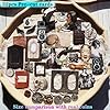 Vintage Junk Journal Items Kit Pre Cut Paper Cards Cutout Cardstock Art Aesthetic Decor Hollow Out Craft Elements Small Embellishments Supplies for Adults Scrapbook Pack (Characters) #2