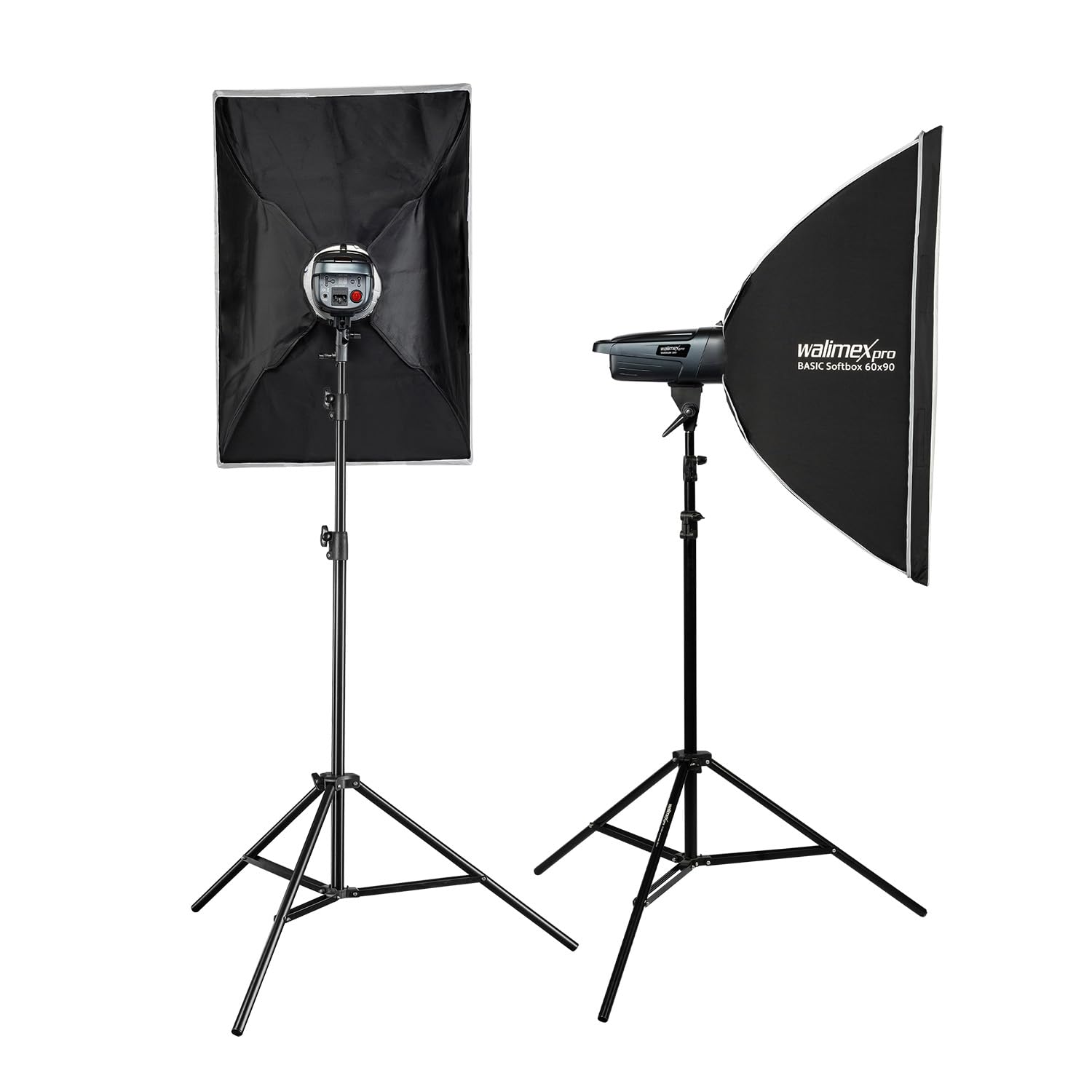 Walimex pro Emerger 400 Set Double - luz de Estudio de 400 WS con Receptor de 2,4 GHz, Corto Tiempo de Recarga, luz LED de Modelado, 16 Canales y 4 Grupos, compacta y portátil