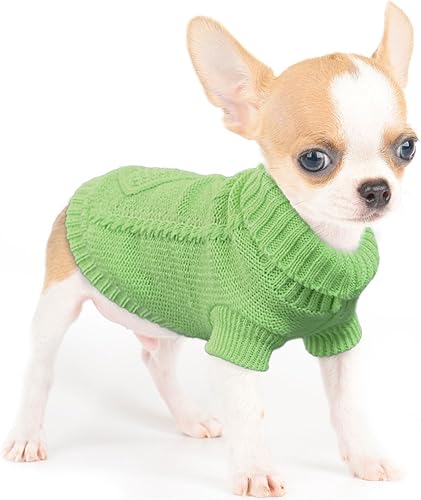 Miniatura 9 de 2 piezas de ropa de Chihuahua para perros pequeños, suéteres para perros pequeños, ropa linda para cachorros y gatos, ropa de cuello alto gruesa y
