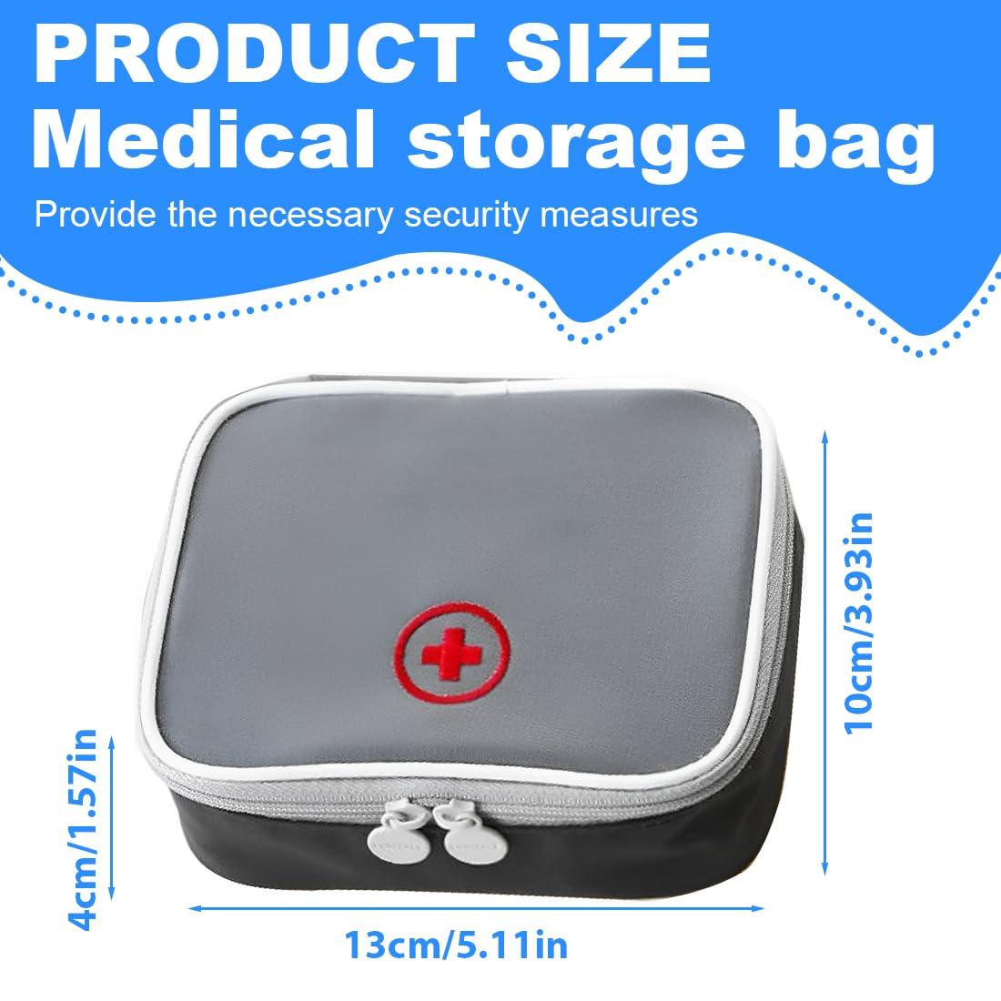 IKOPFLN 1 PCS Kit de Primeros Auxilios vacío, Kit de Primeros Auxilios para Viajar, Set de Primeros Auxilios para Actividades al Aire Libre, Bolsa de Almacenamiento médica, Kit de Emergencia