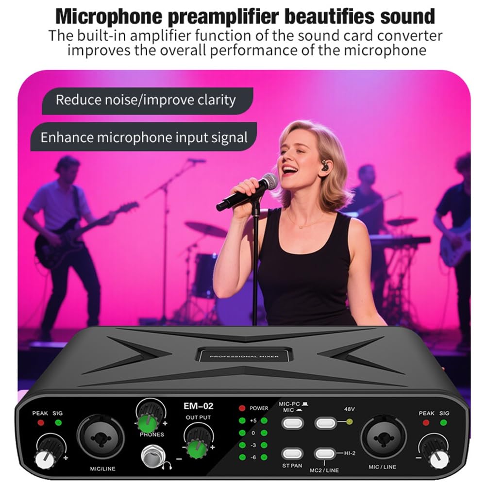 Tarjeta de Sonido Diseño Compacto Sólido Negro