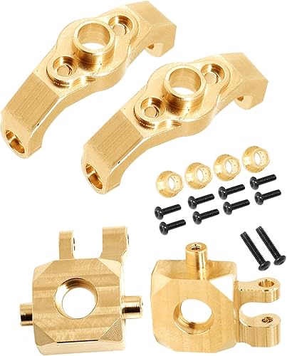 Rcarmumb RC Upgrades - Piezas para 118 TRX4M, bloques de dirección de latón para nudillos y ruedas, cubos C para 118 TRX4M RC Crawler, latón