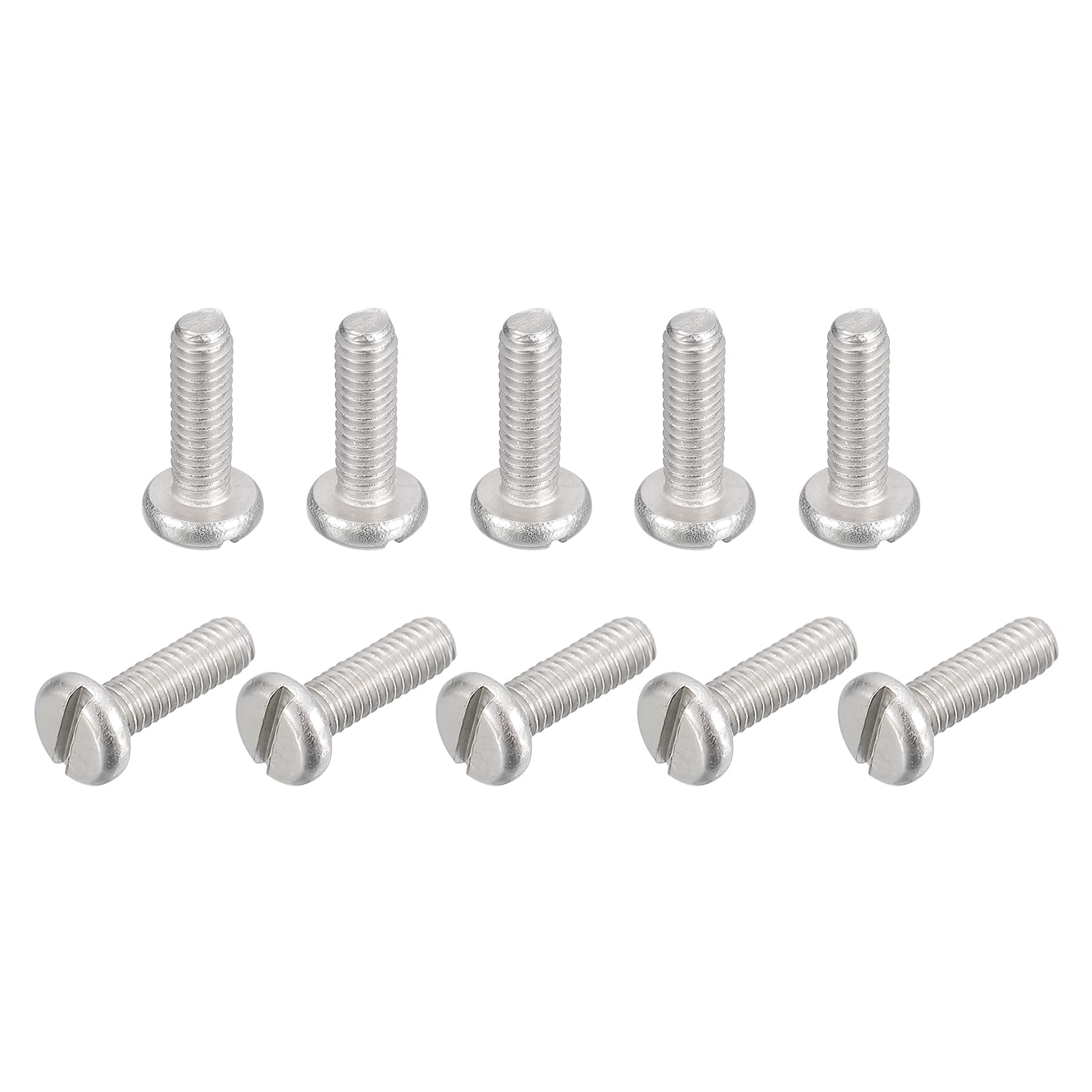 uxcell 304 Stainless Steel Machine Screws, 100pcs M2.5x8mm Slotted Drive Pan Head Screw Bolts