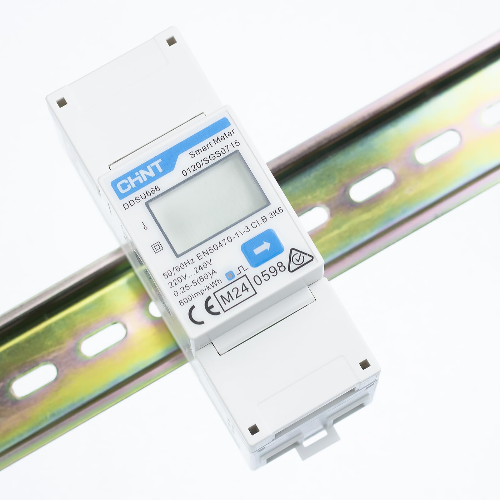 CHINT DDSU666 Contatore elettronico di energia intelligente monofase DIN35mm 5(80) A a connessione diretta con interfaccia RS485, conforme a Modbus RTU, certificato MID