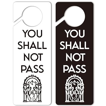 Funny You Shall Not Pass Door Hanger Sign, 2 Pack(Double Sided) Please Do Not Disturb, Funny Office Decoration, Ideal for Offices, Spa Treatment, Law Firms, Clinics, Hotels or During Therapy, Counseling Sessions