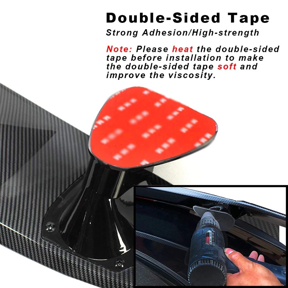 Spoiler Delantero del Coche, Spoiler del Coche Ajuste Universal para E46 E90 E36 ABS Material Look de Fibra de Carbono Racing Sedan Car Rear GT Wing
