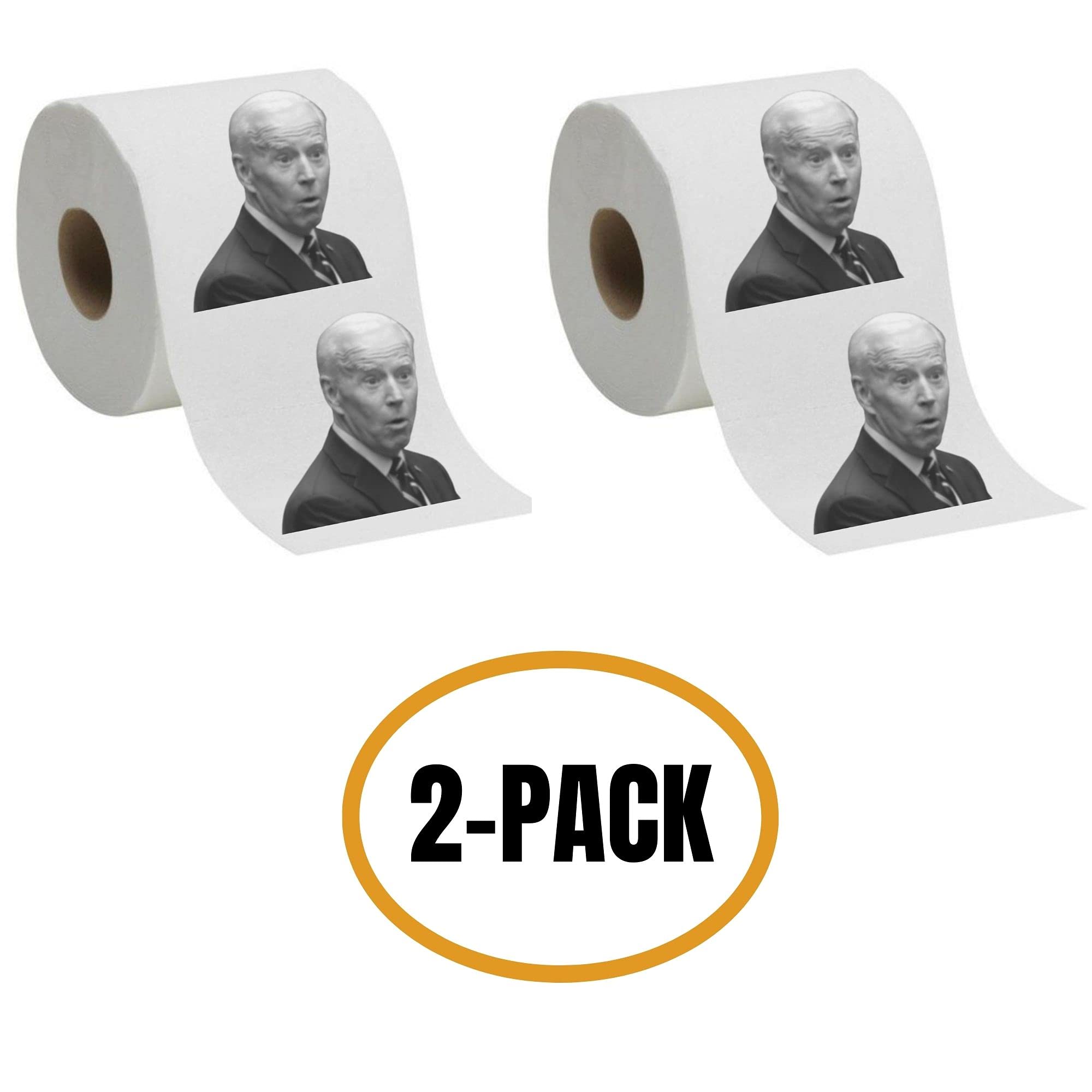 LiberTee Papel higiénico Joe Biden, 2 Rollos de Papel higiénico Divertido Biden TP Regalo, Paquete de 2 Unidades., Medium