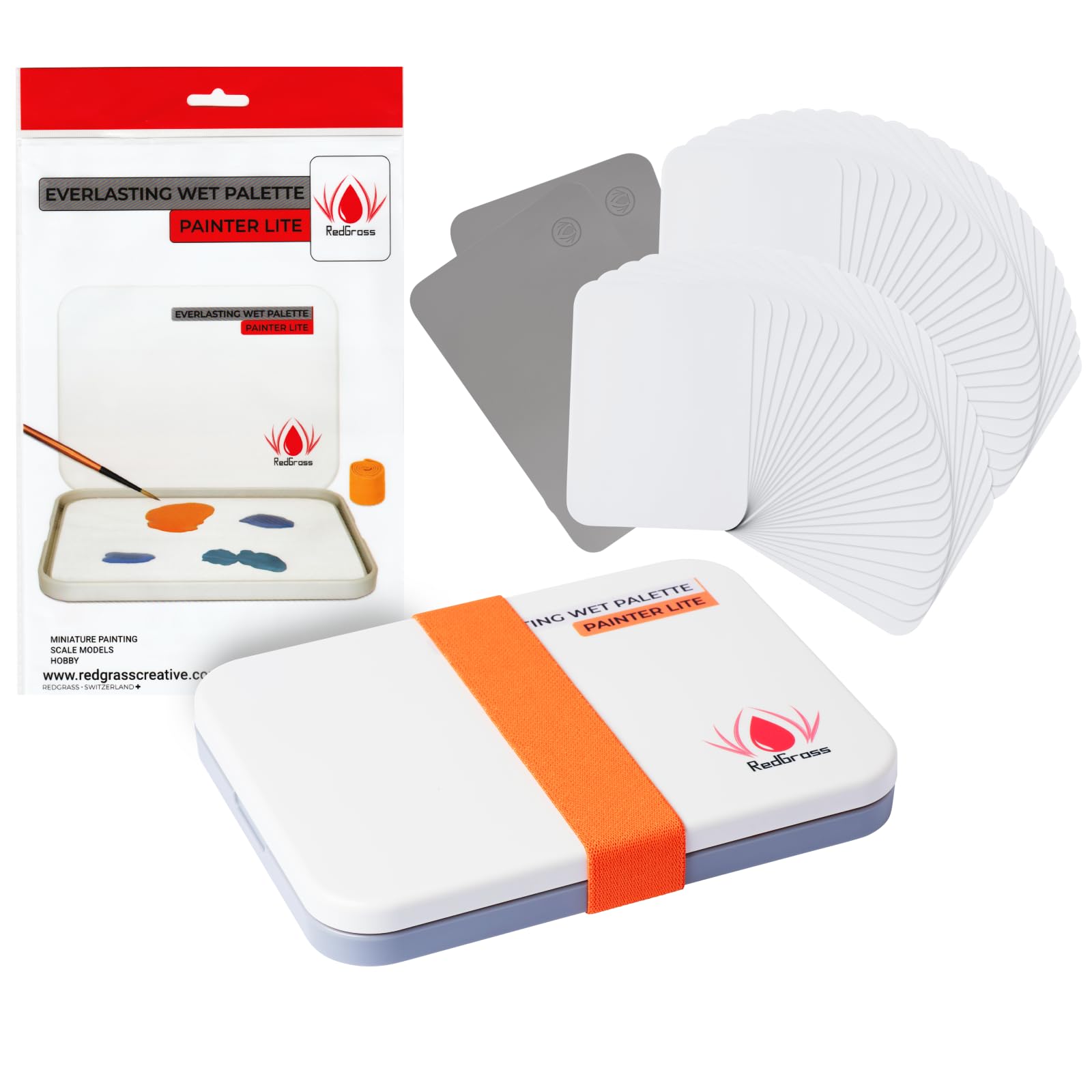 Redgrassgames Nasspalette Painter Lite 50 Blatt/2 x Schaumstoff