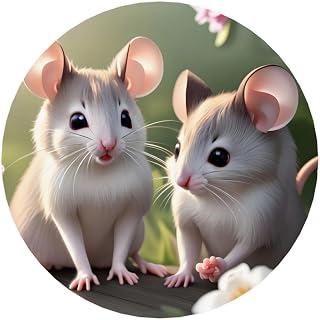 Round Mouse in Love Pattern Magnets 2.2 in - Acrylicï¼Œ Strong & Non Scratch for Fridge,Locker,Office & Kitchen Deco