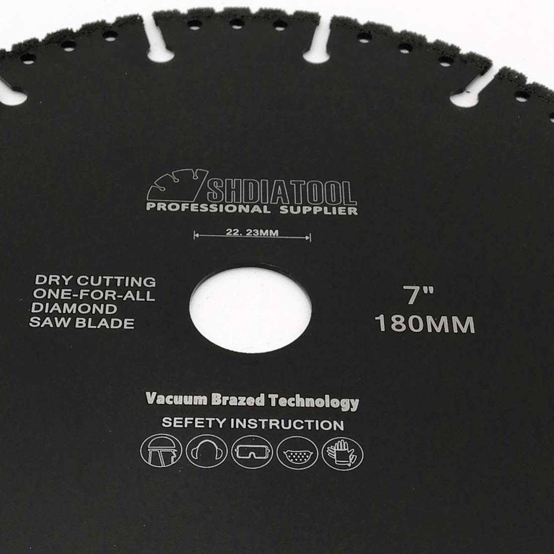 SHDIATOOL Ostrze do piły diamentowej 7 cali / 180 mm luzowane próżniowo kółko odcinające do wszystkich zastosowań ostrze do rozbiórki do kamiennej stalowej metalowej tarczy tnącej