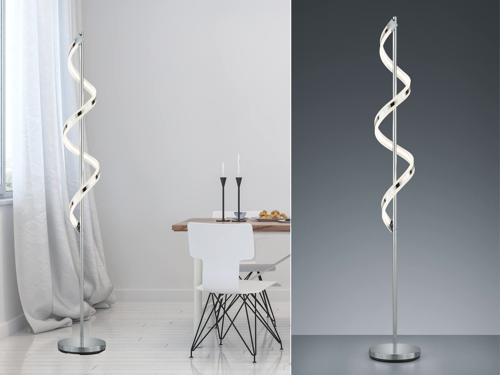 Trio Leuchten Sydney 472910106 lampa podłogowa LED chromowana metalowa z 20 W LED