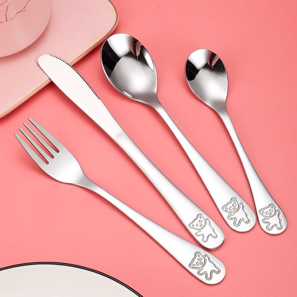 美しい 旅行ポータブル食器銀食器セットかわいいナイフフォークスプーン食器ステンレス鋼キッチンカトラリーセット再利用可能な 役に立つ