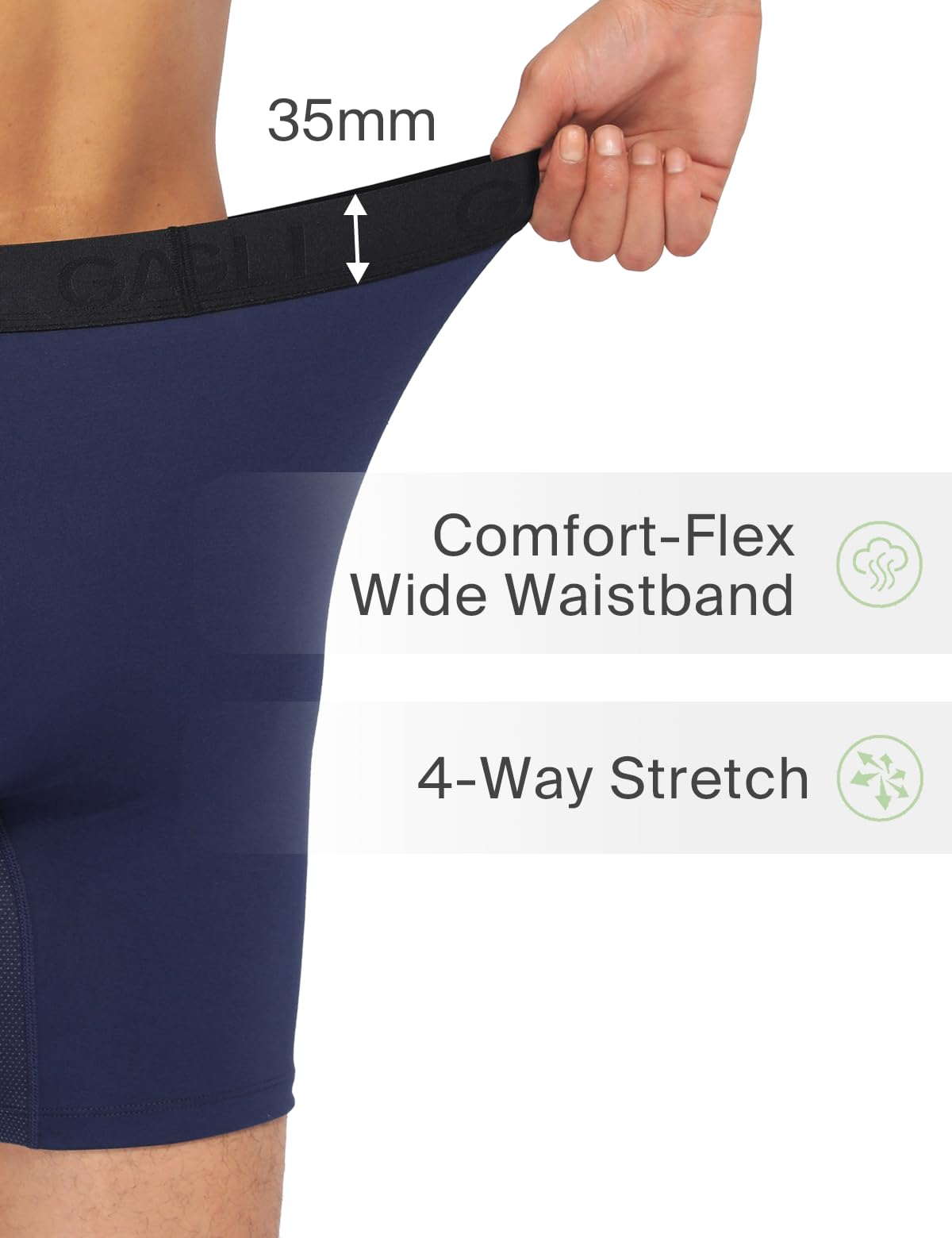 GAGLI® Boxer da Uomo, Pantaloni Traspiranti da Uomo, Boxer da Uomo in Cotone Modal, Pantaloni Morbidi da Uomo con Fascia Elastica in Vita, Boxer da Uomo Traspiranti in Confezione da 3 Pezzi