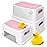 Pink Toddler Step Stool for Toilet, Two Step Stool for Kids Bathroom with Handle for Potty Training, Non-Slip Girls Small Heavy Duty Plastic Stool for Sink Bed Kitchen Counter (White-Pink)