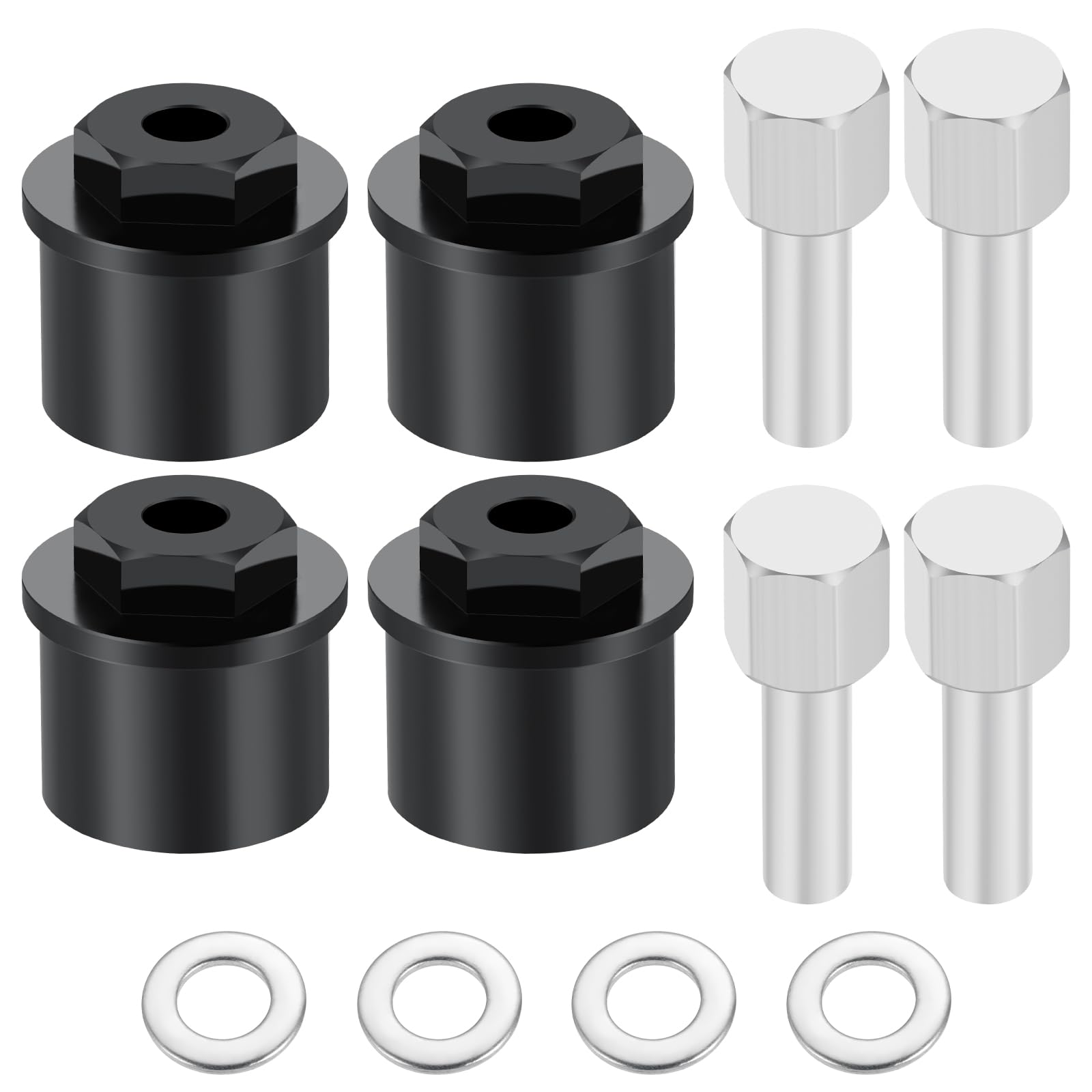 MORFUM 4Pcs Alloy 12mm Wheel Hex Hub Front Wheel Hex Adapter Extenders 15mm Offset Extension Hex Drive Adapter Combiner Coupler Conversion for 1/10 Tamiya Clod Buster 4×4×4 RC Car