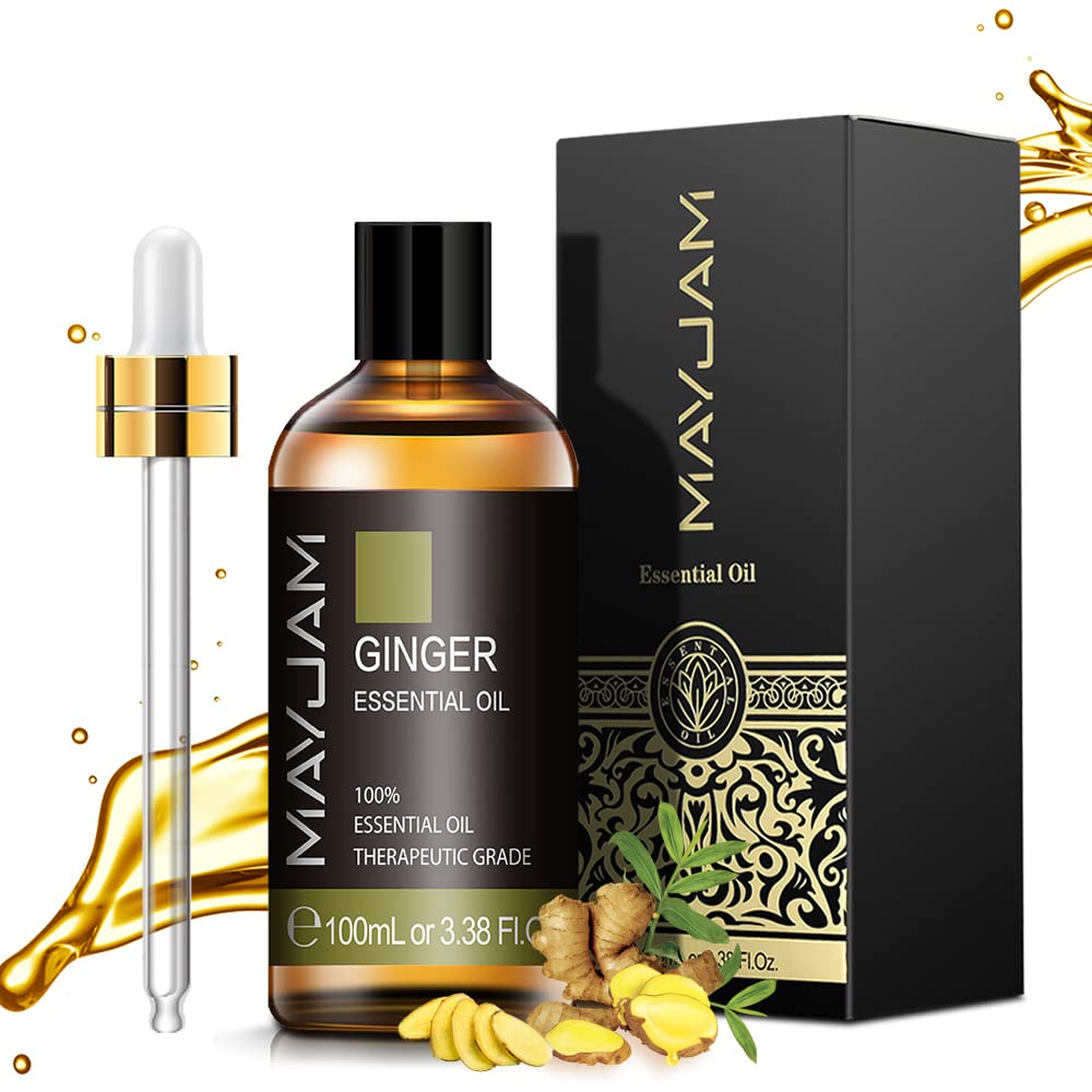 MAYJAM Ginger Essential Oils 100ML, Ginger Oil for Diffuser, Humidifier, DIY, Home, Office