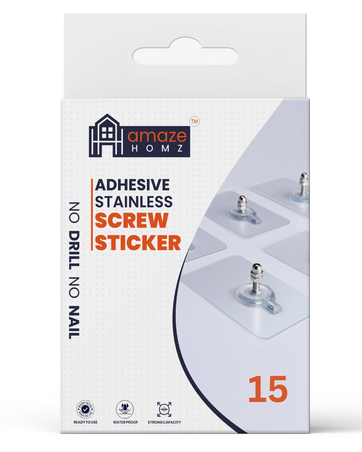 amaze HOMZ Wall Hooks for Hanging Strong 10mm | Adhesive Hooks for Wall Heavy Duty | Wall Hanging Adhesive Hooks Photo Frame Hooks | Drill and Punch Free | Seamless Transparent [Pack-of-15] (B0DFVSGCDB) Amazon Price History, Amazon Price Tracker