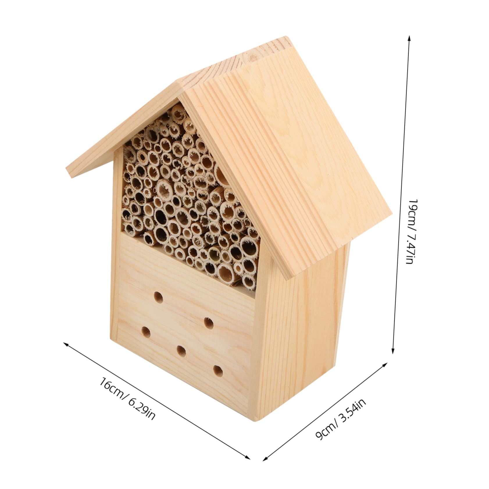 Hängendes Holzbienenhaus für Garten, Holz Außenbereich | Beobachtung von Bienenbestäubern, für Kinder Lehrreich, Individuell Bemalbar, Dekoratives Nest