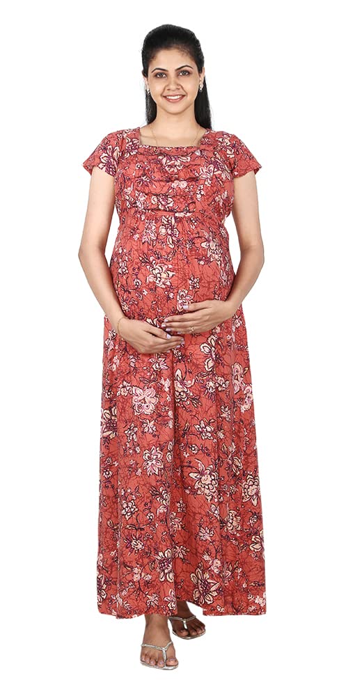 Ziva Maternity WearMaternity Nighty with Free Mask (Tina Brown)