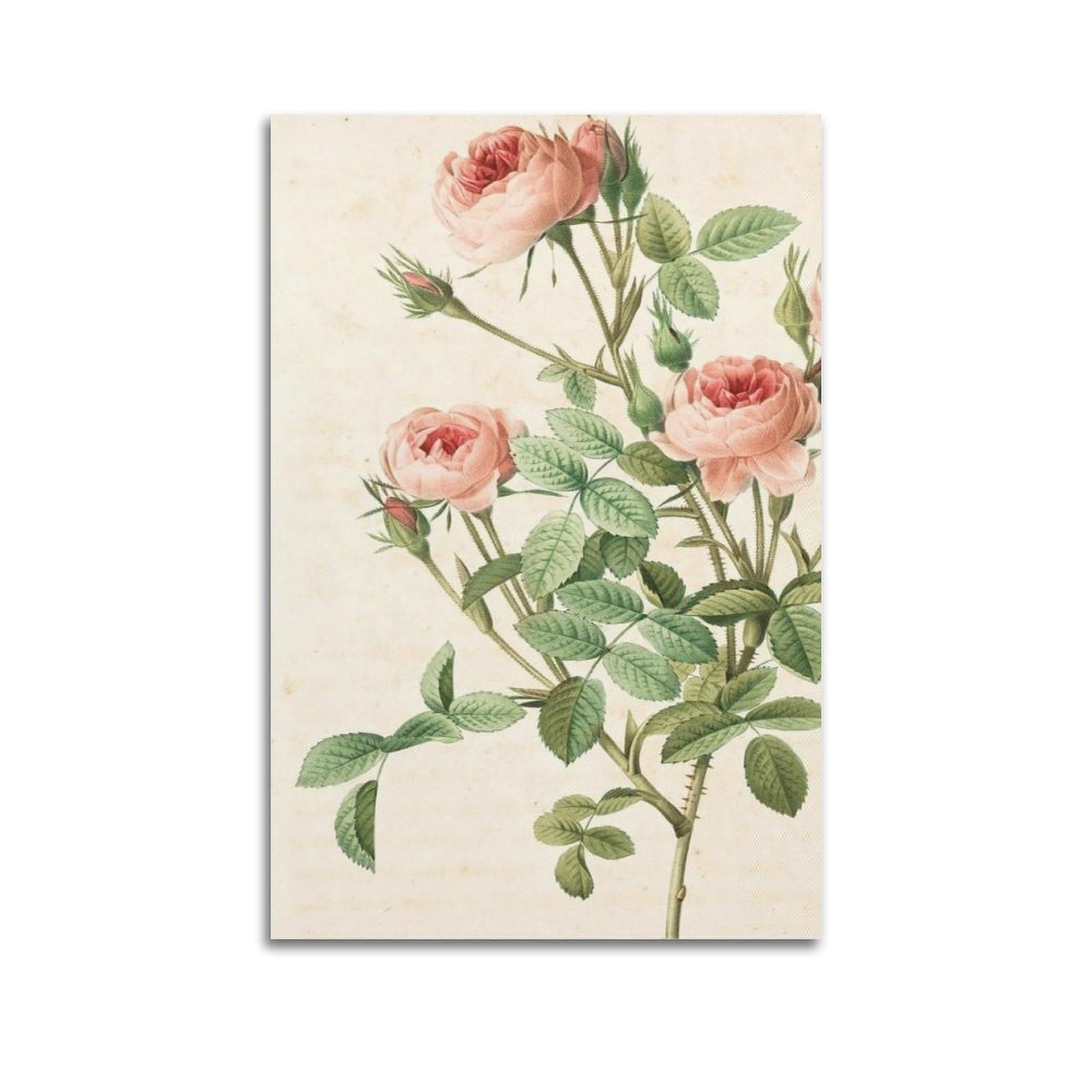 HANTOTN A Pink Rose Artistic Wall Mural Modern Hanging Decor Poster12x18inch(30x45cm)
