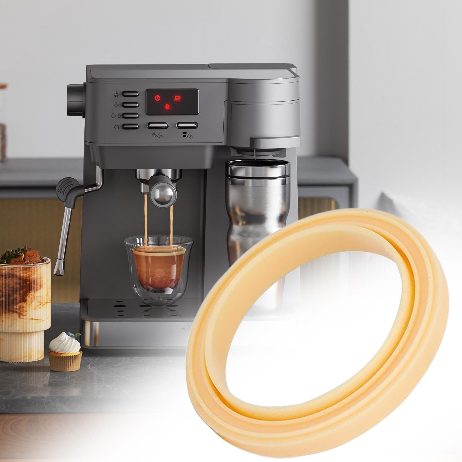 Guarnizione in silicone | 2 pezzi di ricambio smerigliatrice |, bar e ufficio per la preparazione di caffè e tè - amici e ufficio