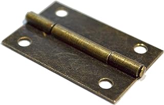 10 PCS Folding Butt Hinges Antique Bronze Hinge Vintage Hardware with Screws for Doors Windows Cabinet Cupboard Wardrobe Wooden Boxes Jewelry Case Chest Small Size (Open Length:1-1/2", Width:1-1/8")