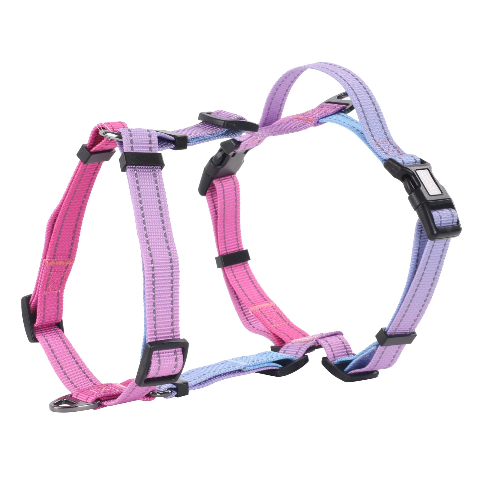 COSYHOMELONDON Dog Harness and Leash Set, Colorful Cloud Pattern, Breathable Adjustable No Pull Design for Small Medium Large Dogs, Size M (M, T shaped gradient purple)