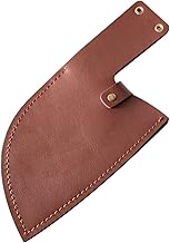 Angoily Kitchen Knife Cowhide Sheath Meat Cleaver Knife Heavy Duty Leather Knife Sheath Leather Protector Kitchen Knife Covers Chef Knives Sheath Knife Guards Cook Knives Protector Brown