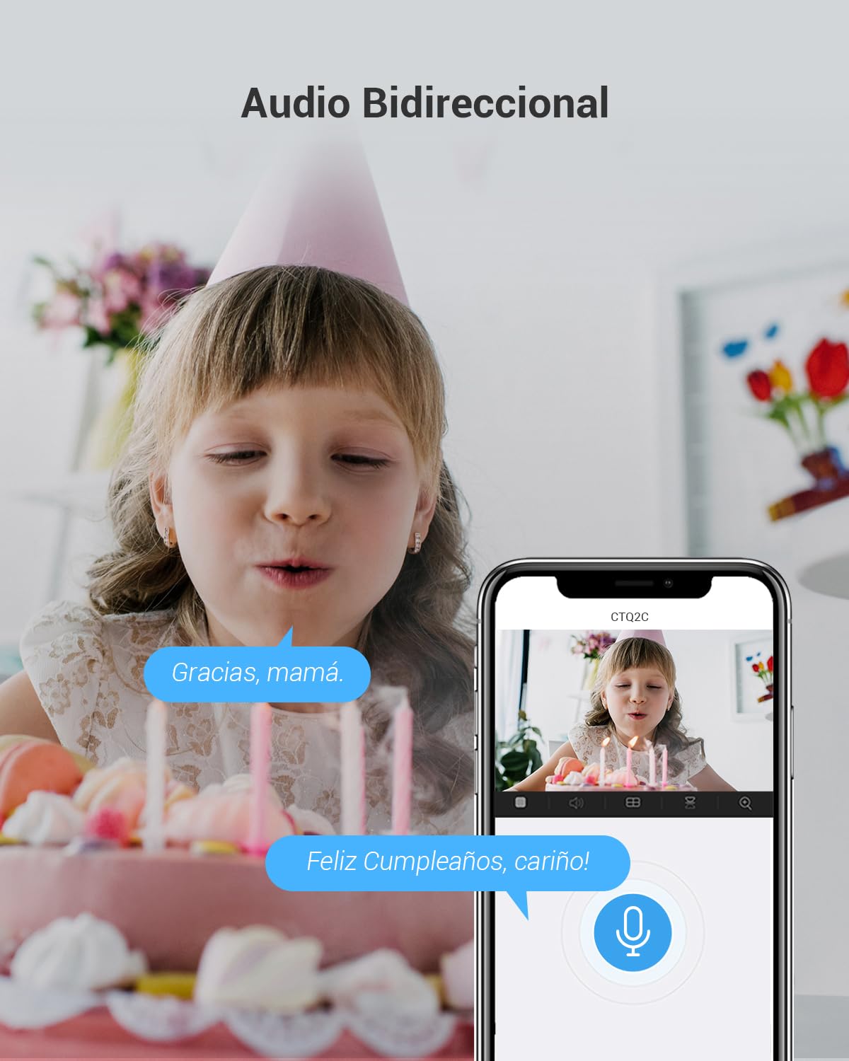 EZVIZ Cámara de Interior Wi-Fi IP Cámara 1080P Gran Angular Visión Nocturna Aviso Movimiento Audio de Dos Vías Gran Angular App Móvil Compatible con Alexa Paquete Formato Familia de 2