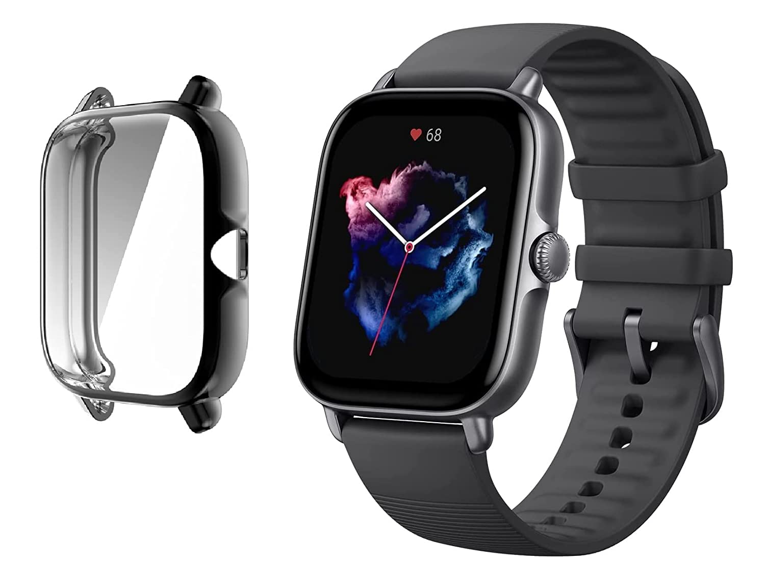 HDSanvi Soft TPU Front Protective Case Cover for Amazfit GTS 3 Smart Watch Cover Bumper Shell Protector. (Black) (B09R83LZ14) Amazon Price History, Amazon Price Tracker