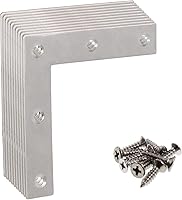 Vista 8 de Soporte de Esquina en Forma de L de Acero Inoxidable para Madera, Soporte de Unión y Fijación para Estantes, Muebles y Gabinetes, Juego de 10