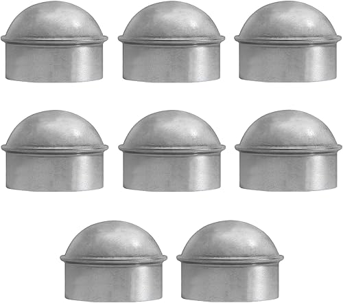 Paquete de 8 Tapón para poste de valla de eslabones de cadena de 1-38 pulgadas, tapas de poste de acero galvanizado para postes de 1-38 pulgadas de