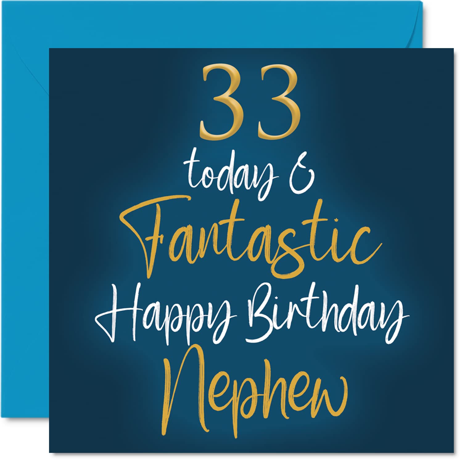 Fantastic 33rd Birthday Cards for Nephew - 33 Today & Fantastic - Happy Birthday Card for Nephew from Auntie Uncle, 145mm Greeting Cards Gift