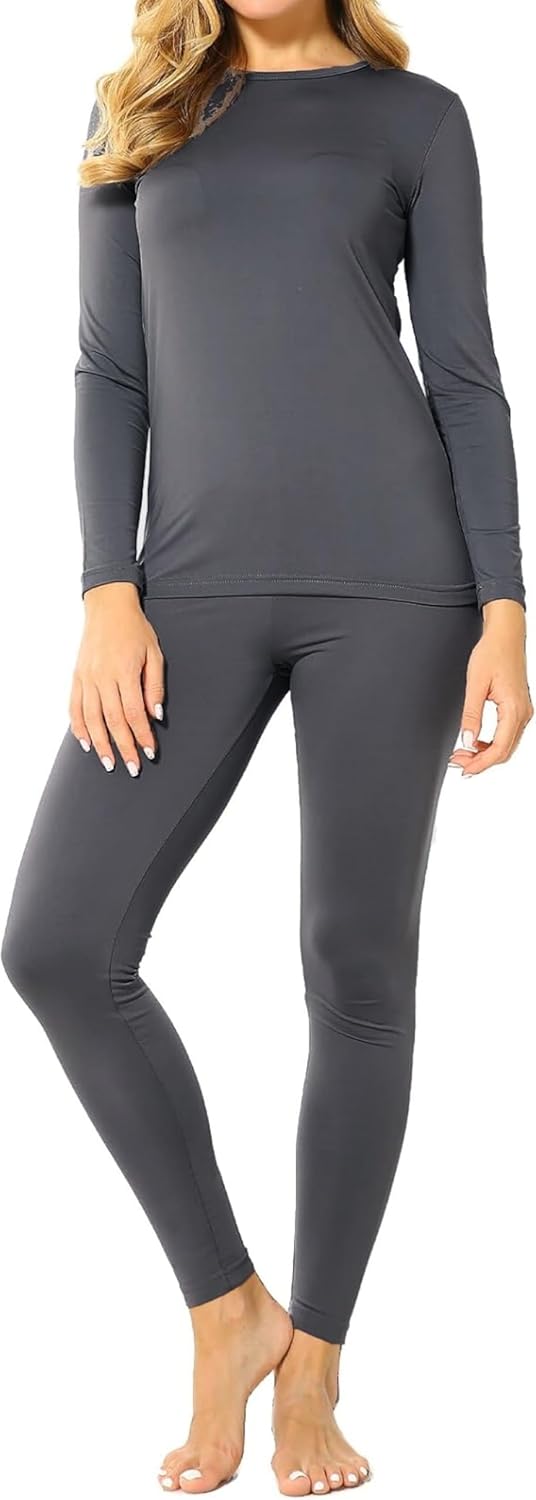 9M Women's Ultra-Soft Fleece Lined Thermal Base Layer Top & Bottom Underwear Set