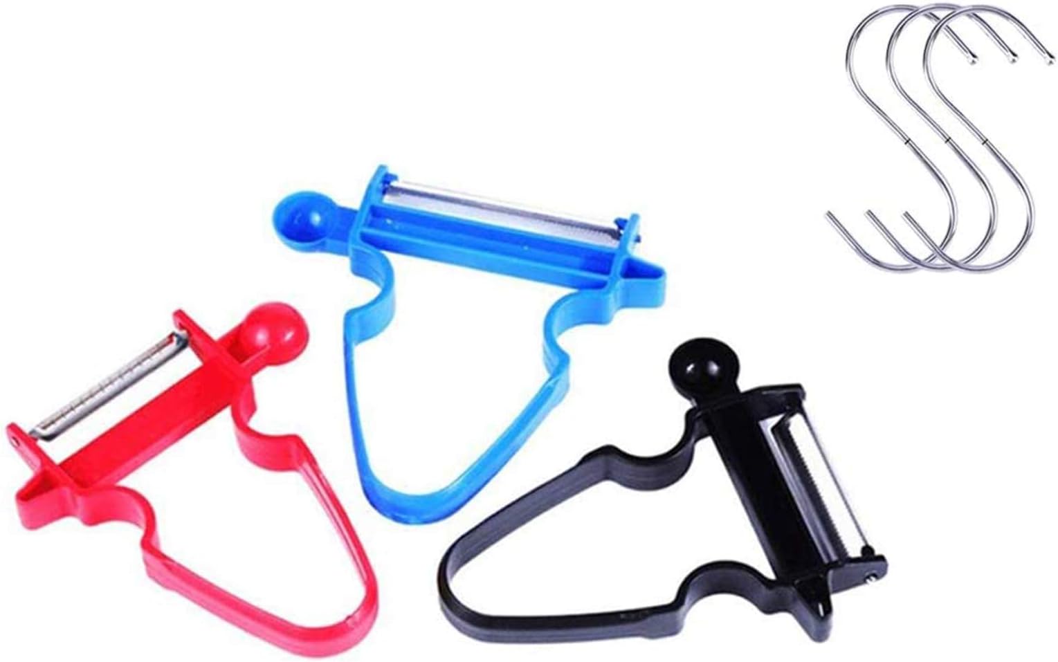 4 Pack Vegetable Peeler Set, Avocado Slicer Separator Cutter 3-in-1, Stainless Steel Fruit Vegetable Peelers Knifes, Home Kitchen Tool Non-Slip Handles