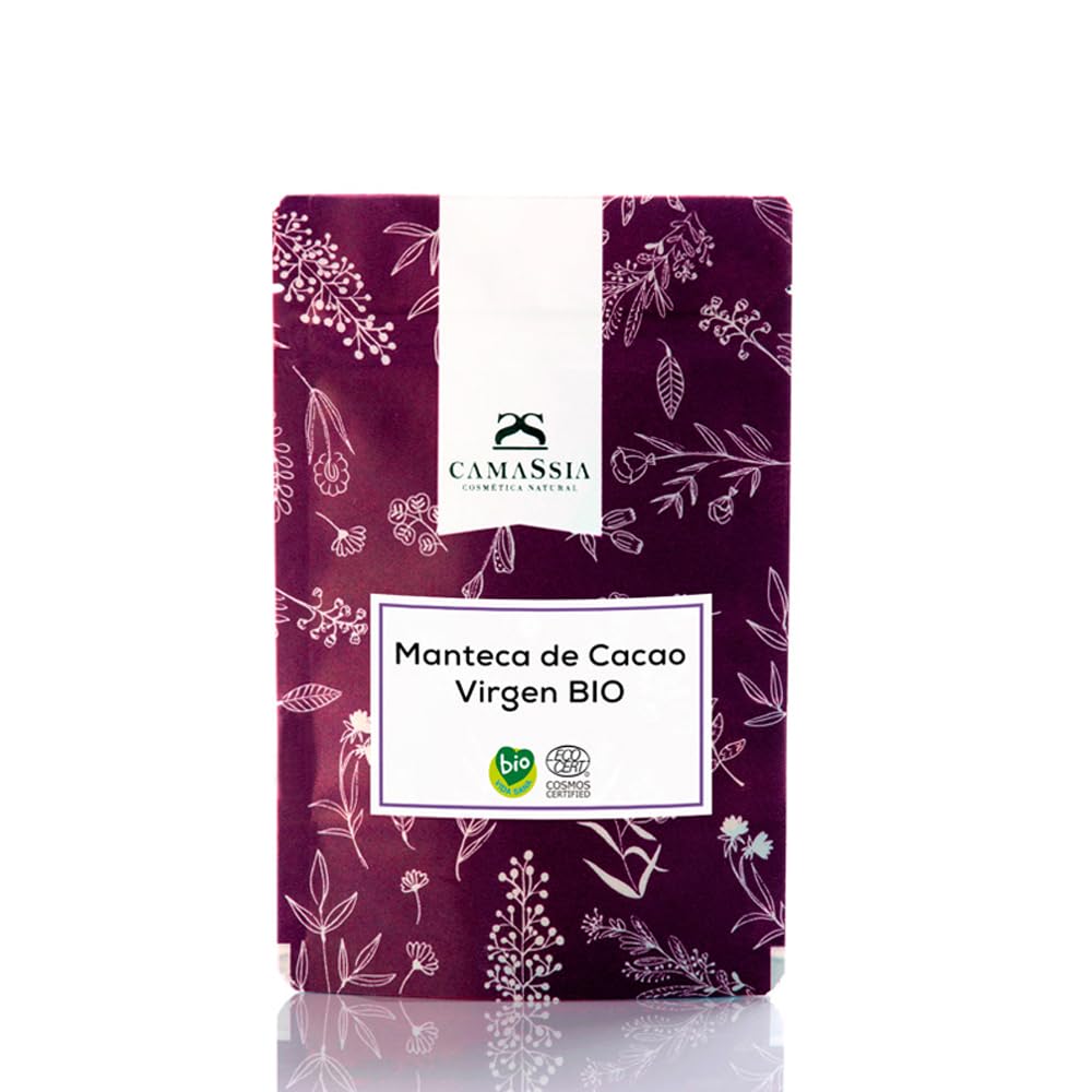 Camassia Manteca de cacao virgen BIO | Mantecas y ceras para cosmética | virgen y procedente de agricultura ecológica | 1000gr