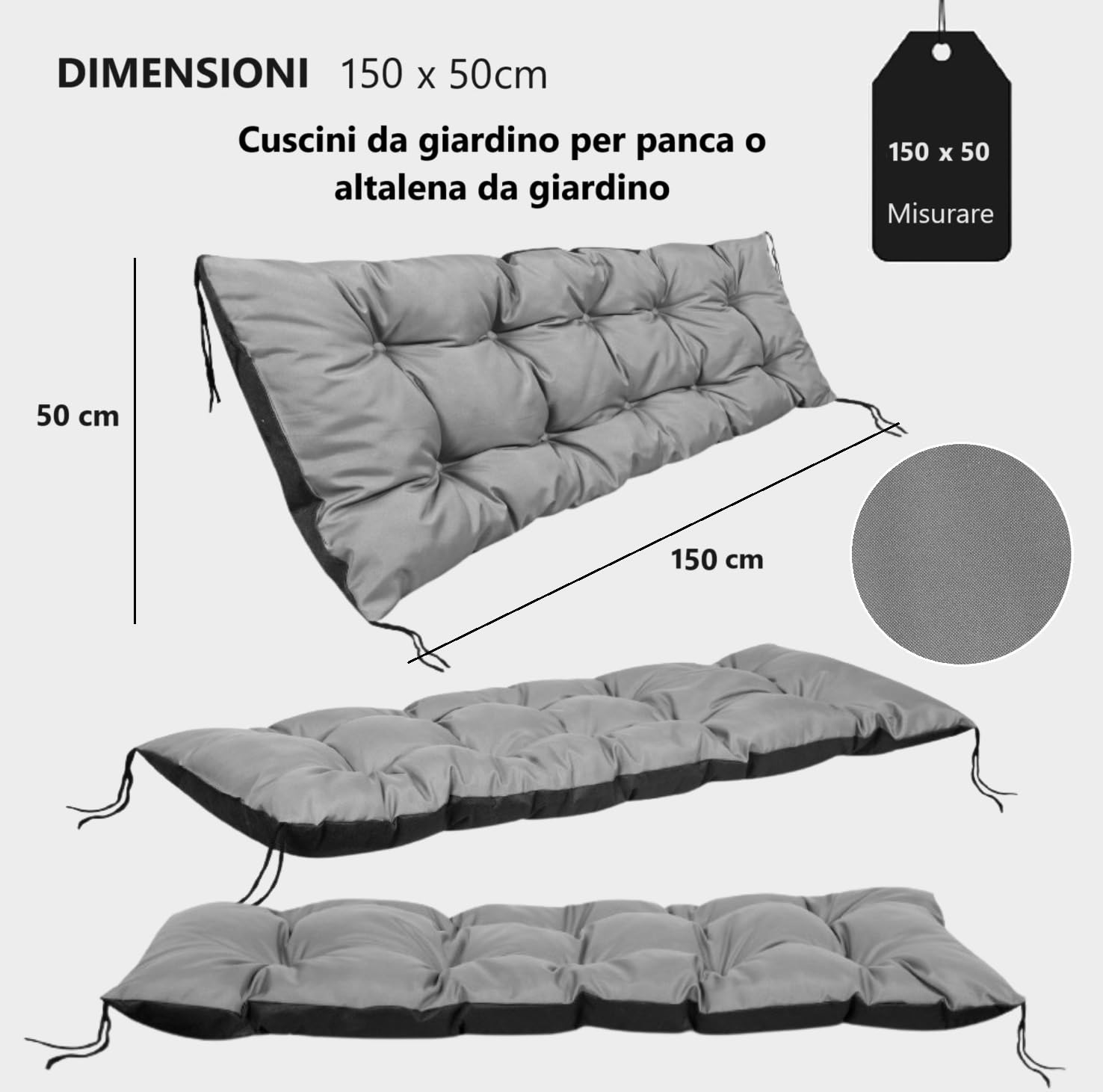 cuscino per seduta con nastri, cuscino per panca da giardino e mobili in pallet, cuscino per seduta trapuntato per pallet