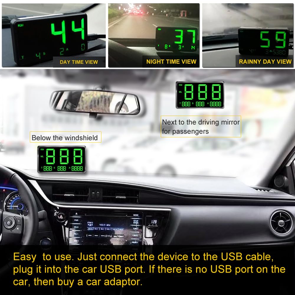 GPS Car HUD Digital Speedometer, 4.5
