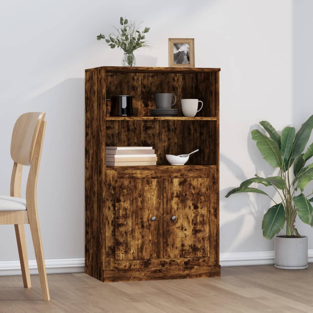 Aparador de roble ahumado de 60x35,5x103,5 cm para almacenamiento elegante