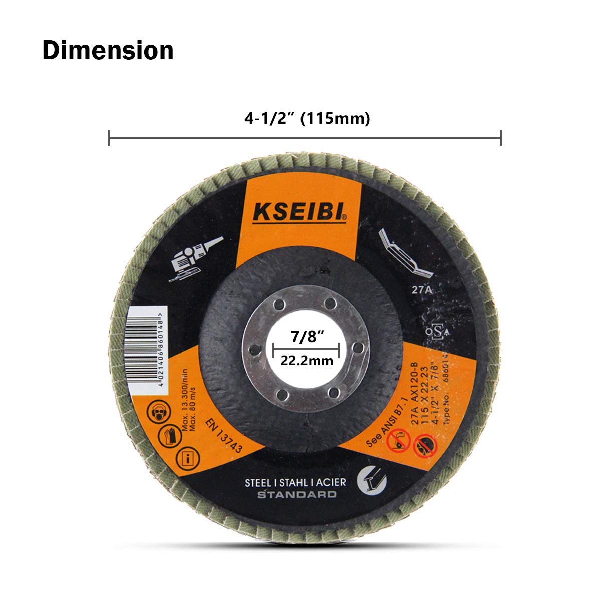 KSEIBI Rueda de lijado de óxido de aluminio de 10,16 cm, rojo