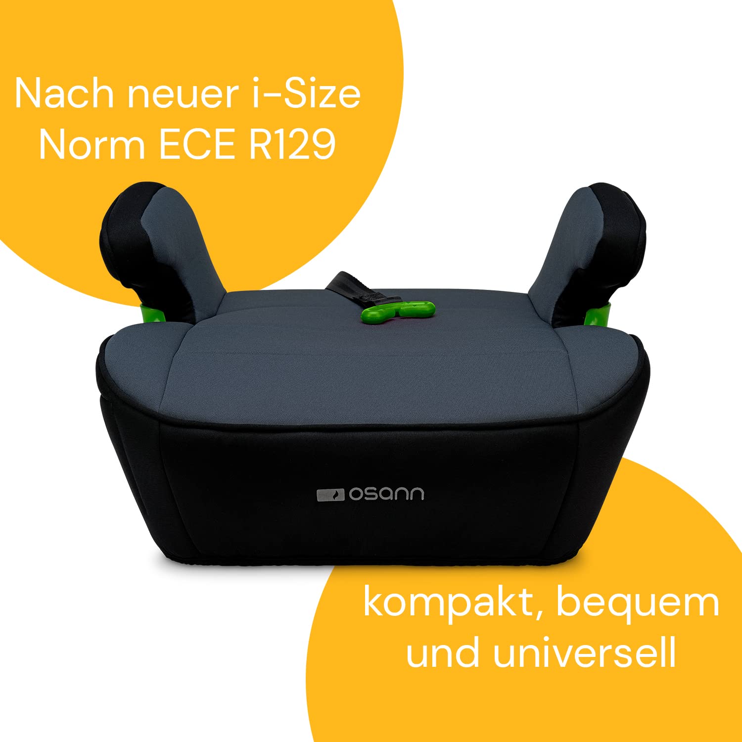 Osann Junior Isofix Gurtfix i-Size Sitzerhöhung mit Isofix Auto Kinder 126-150 cm Nero